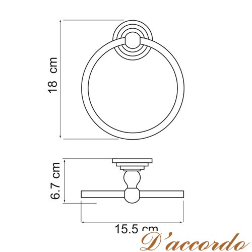 картинка Полотенцедержатель кольцо WasserKRAFT Isar K-7360 от магазина D'accordo