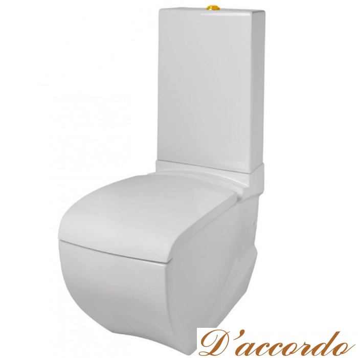 картинка Artceram/Hidra HI-LINE Унитаз моноблок 38х68 см, с крепежами, цвет белый, сиденье на выбор, фурнитура золото от магазина D'accordo