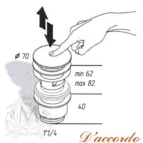 картинка Донный клапан Migliore ML.RIC-10.121 керамика от магазина D'accordo