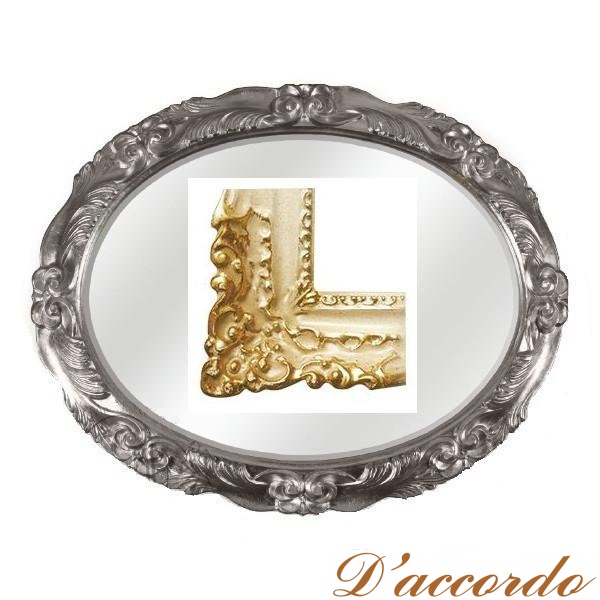 картинка Зеркало овальное Migliore ML.COM-70.781 цвет белый/золото (AV.DO) от магазина D'accordo