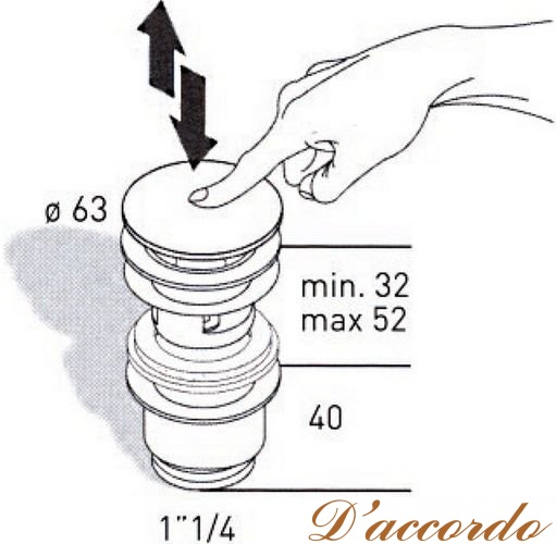 картинка Донный клапан Migliore ML.RIC-10.106 под перелив от магазина D'accordo
