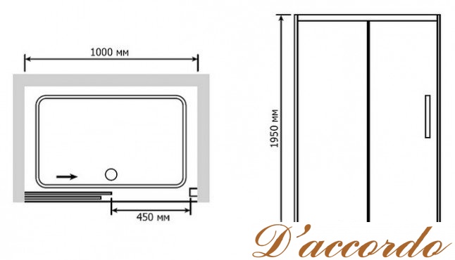 картинка Душевая дверь RGW Passage PA-12 100 прозрачная от магазина D'accordo