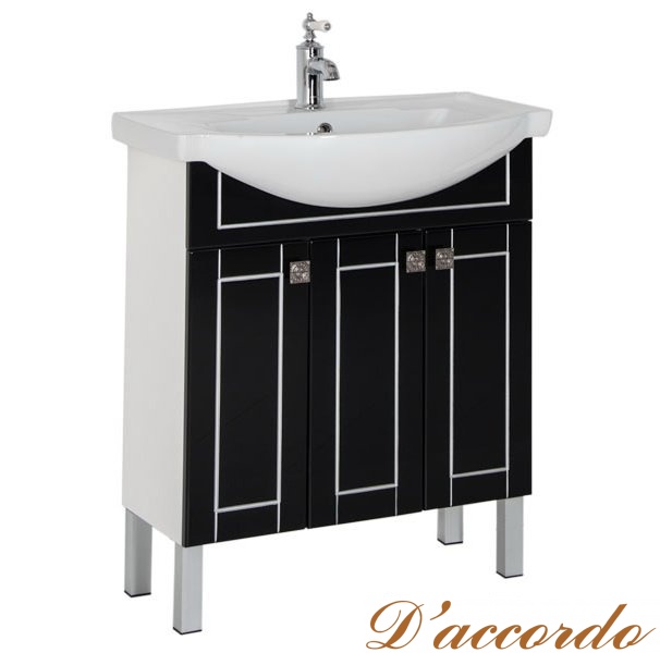 картинка Мебель для ванной Aquanet Честер 75 черная патина серебро от магазина D'accordo