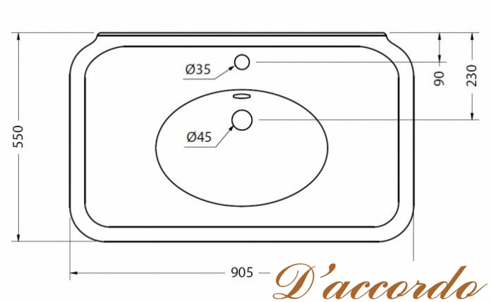 картинка Раковина с подстольем Arcade ARC900 ARC23 от магазина D'accordo