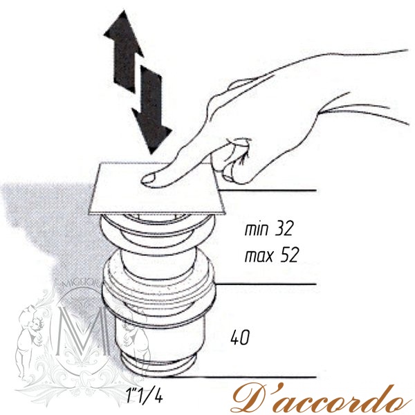 картинка Донный клапан без перелива Migliore ML.RIC-10.122 от магазина D'accordo