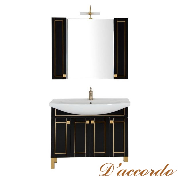 картинка Мебель для ванной Aquanet Честер 105 черная патина золото от магазина D'accordo