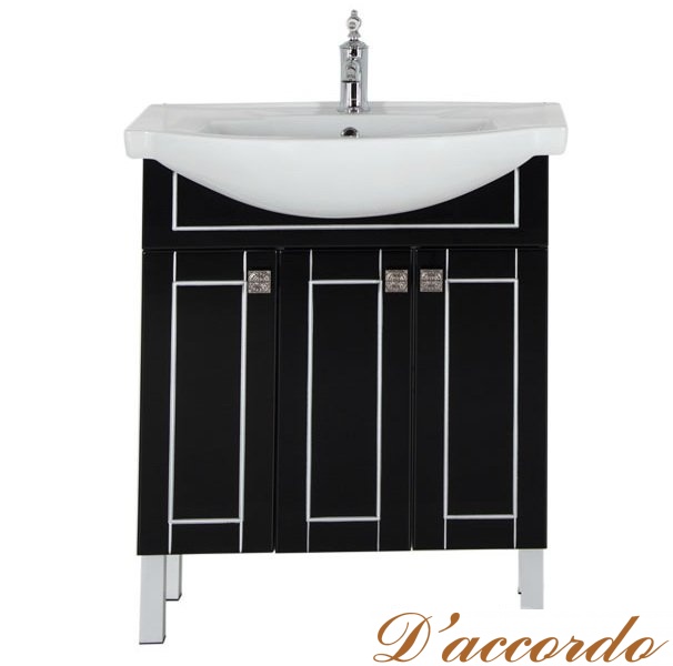 картинка Мебель для ванной Aquanet Честер 75 черная патина серебро от магазина D'accordo