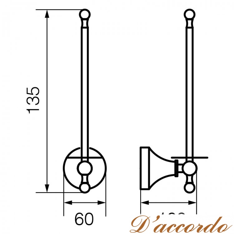 картинка Бумагодержатель вертикальный Veragio Gialetta VR.GIL-6482 от магазина D'accordo