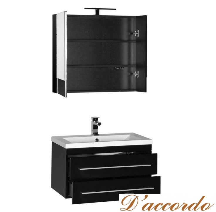 картинка Мебель для ванной Aquanet Нота Камерино 75 черная от магазина D'accordo