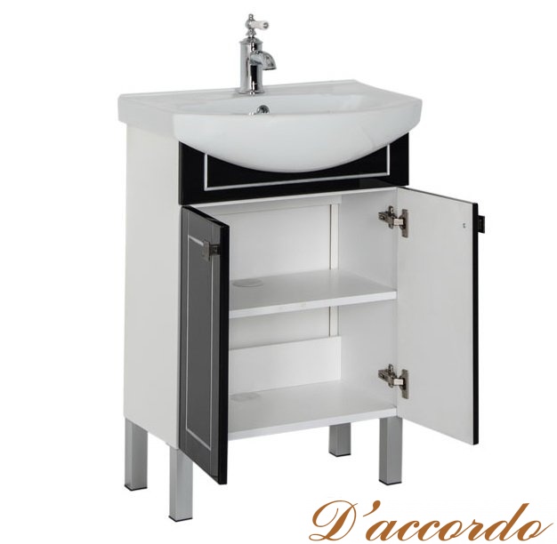 картинка Мебель для ванной Aquanet Честер 60 черная патина серебро от магазина D'accordo