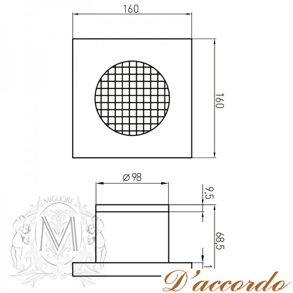 картинка Вентилятор для ванной с декоративной решеткой Migliore ML.VTR-50.510 от магазина D'accordo