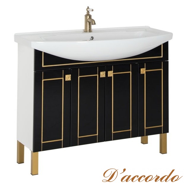картинка Мебель для ванной Aquanet Честер 105 черная патина золото от магазина D'accordo