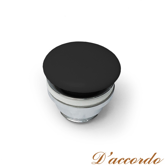 картинка Art Ceram Донный клапан для раковин универсальный, покрытие керамика, цвет черный от магазина D'accordo