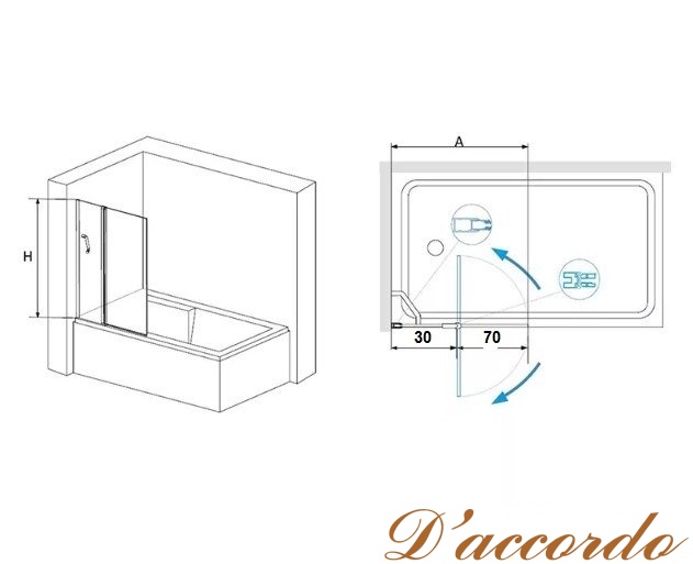картинка Шторка на ванну RGW Screens SC-11 100 от магазина D'accordo