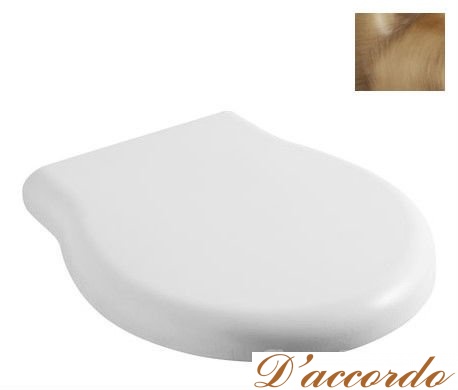 картинка Крышка-сиденье термопластик Globo Paestum PA029BRbi/br белая, петли бронза (микролифт) от магазина D'accordo