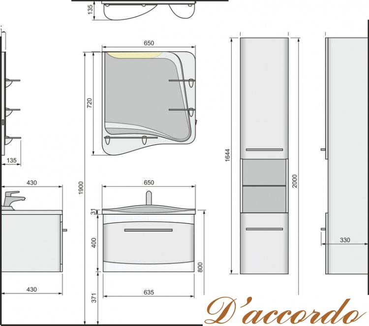картинка Мебель для ванной Velvex Iva 65 подвесная белая от магазина D'accordo