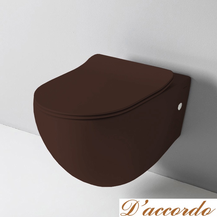 картинка Artceram FILE 2.0 Унитаз подвесной безободковый 36х52 см, с креплениями, цвет: marrone cocoa от магазина D'accordo