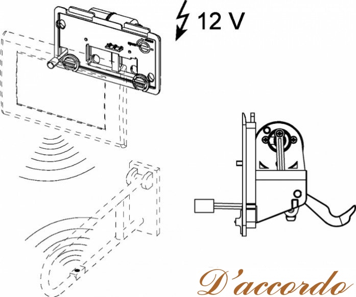 картинка Механизм дистанционной активации смыва унитаза для поручней Tece Planus 9240355 от магазина D'accordo