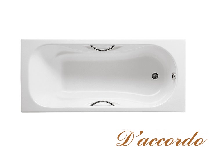 картинка Ванна чугунная Roca Malibu 150х75 см с отверстиями под ручки, с п/ск покрытием от магазина D'accordo
