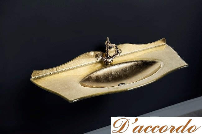 картинка Раковина стеклянная Caprigo OW15-11016-G (золото) от магазина D'accordo