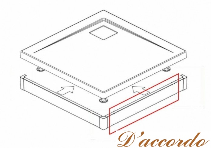 картинка Панель для поддонов Argos 100 см, хром от магазина D'accordo