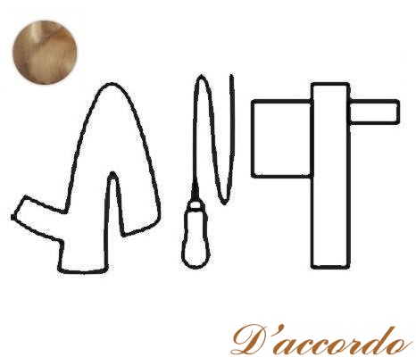 картинка Комплект механизмов для высокого бачка Migliore Ricambi (ручка керамика, цепочка, держатель с розеткой и коромысло) бронза (BR) от магазина D'accordo