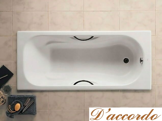 картинка Ванна чугунная Roca Malibu 150x75 см с ручками от магазина D'accordo