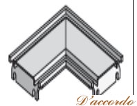 картинка ID000009C3 соединитель для решеток 2-х сливов под углом в 90° (10 x 10 cm) для моделей 40 мм и 50 мм от магазина D'accordo