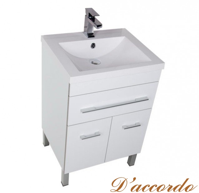 картинка Мебель для ванной Aquanet Верона 58 белая напольная с дверцами от магазина D'accordo