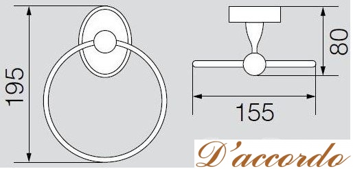 картинка Полотенцедержатель кольцо Veragio Bonjour VR.BNR-7823 от магазина D'accordo