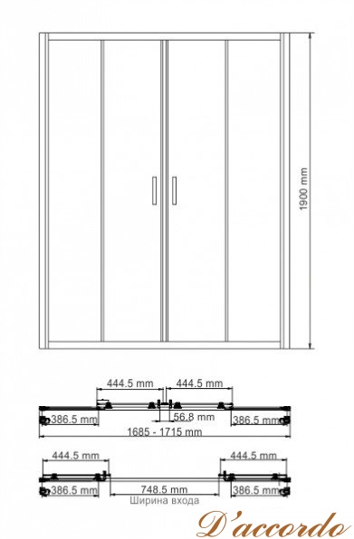 картинка Душевая дверь WasserKRAFT Isen 45S09 170 см от магазина D'accordo