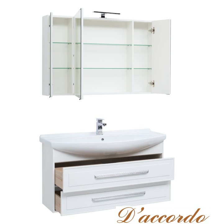 картинка Мебель для ванной Aquanet Остин 120 белый глянец от магазина D'accordo